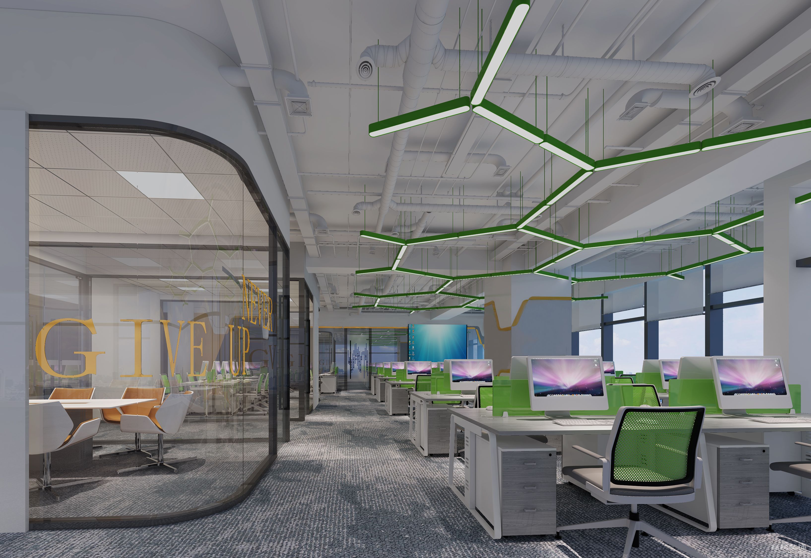 中小型辦公室怎么樣合理利用點(diǎn)，線，面等來(lái)做突出體現(xiàn)呢